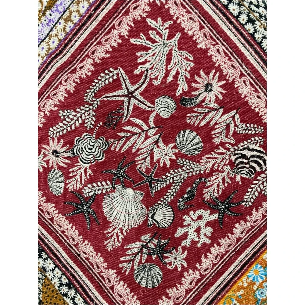 Sézane x Inoui Editions Multicolor Patchwork Tote Floral Animal Print Boho Chic